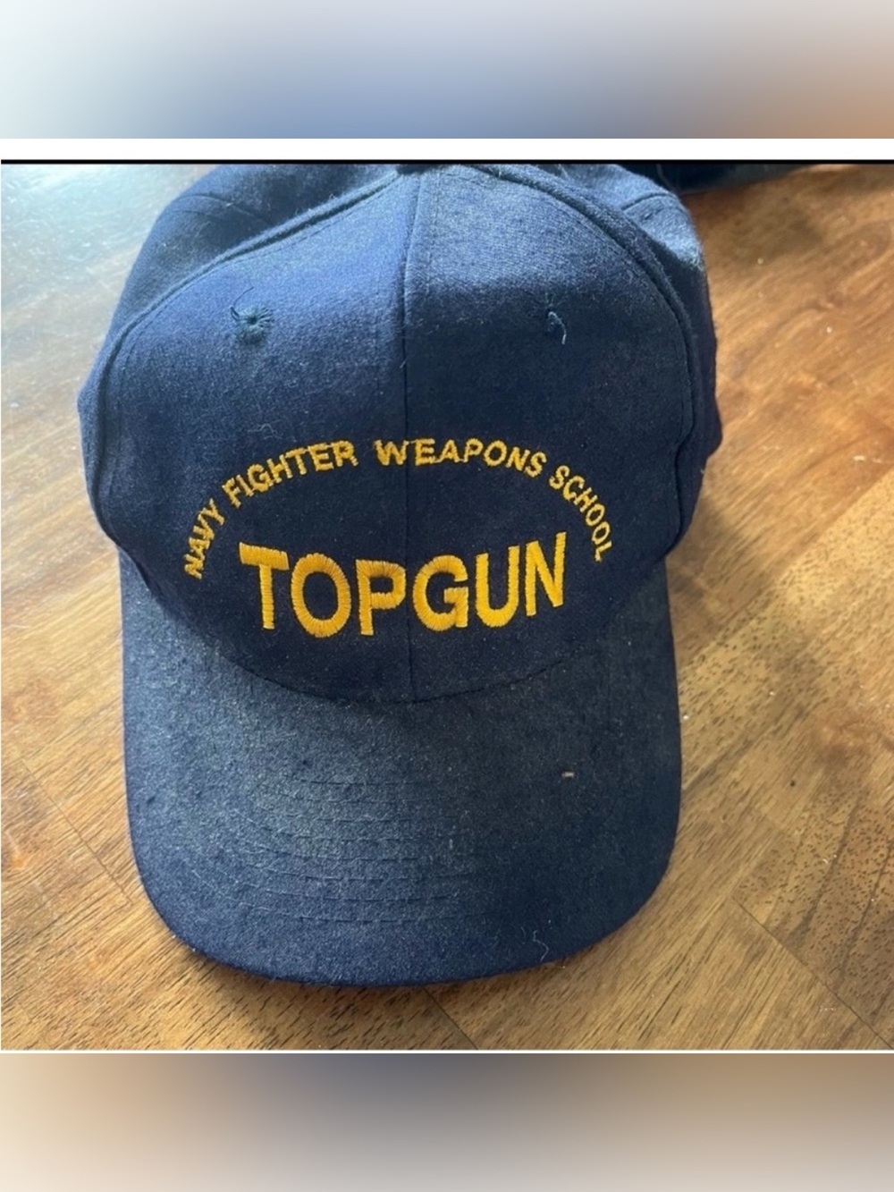 Top Gun Navy Fighter Weapons School Acrylic Wool Blend Hat - Tom Cruise Aviator
